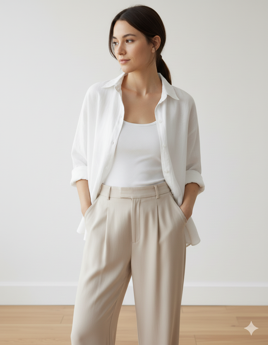 The Essential White Linen Blend Overshirt